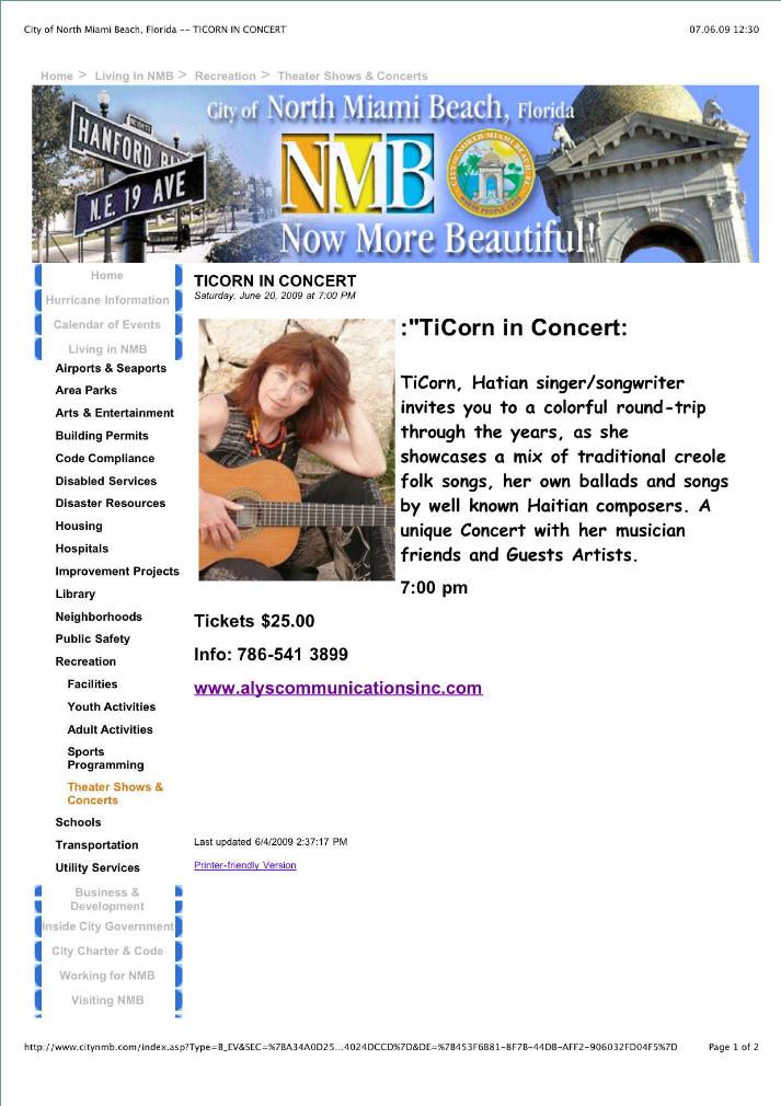 CityofNorthMiamiBeachFloridanewTICORNINCONCERT