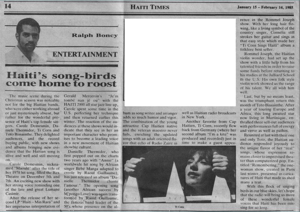 HAITITIMESHaitissongbirdscomehometoroostJPG