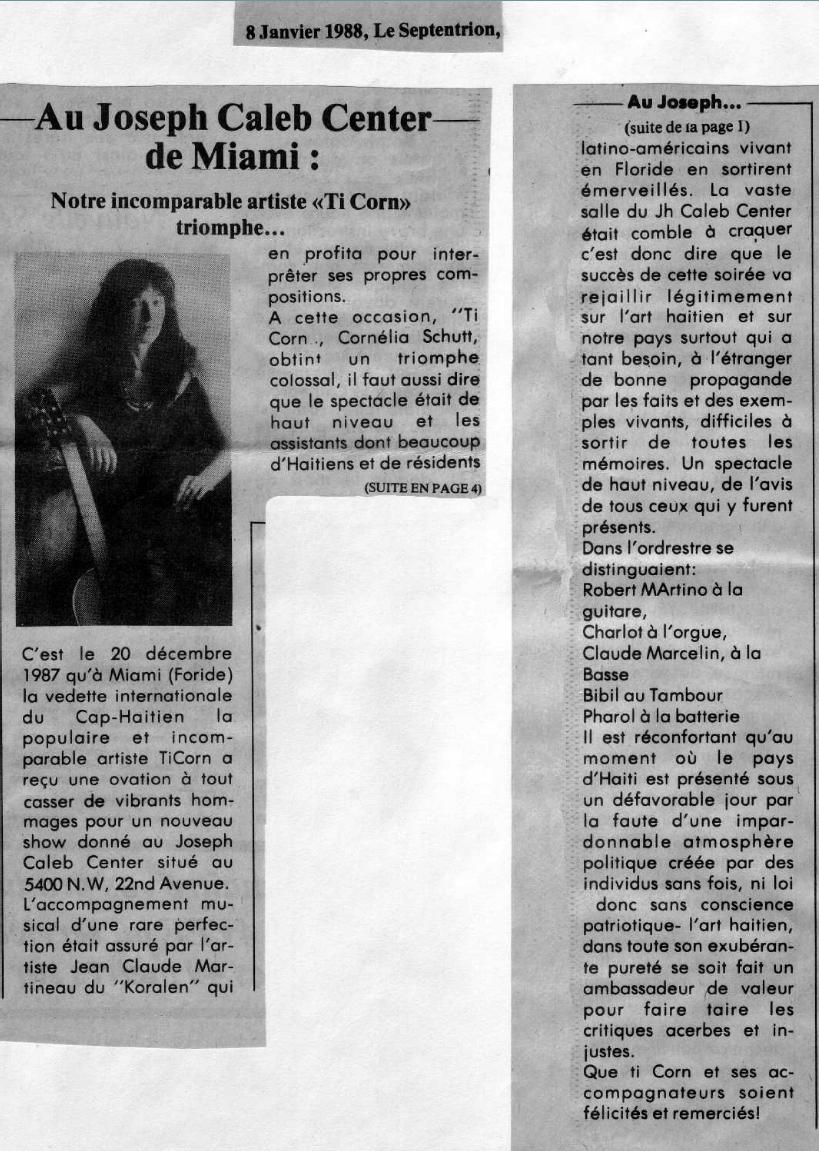 LeSeptentrionAuJosephCalebCenterMiamiNotreincomparableartisteTiCorntriomphe